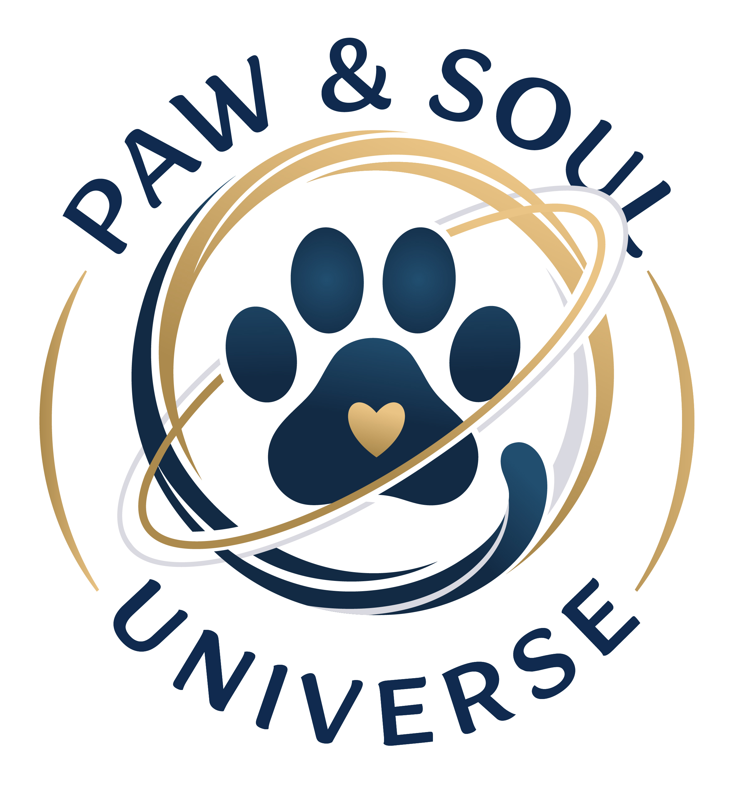 Paw & Soul Universe logo — holistic pet care brand, Nashville TN